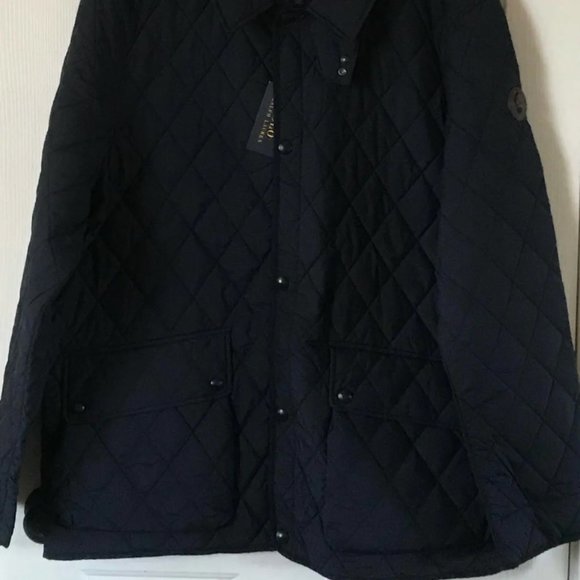 Polo Ralph Lauren The Iconic Quilted Coat Car Jacket Pony Logo College Navy XXL - Picture 6 of 7